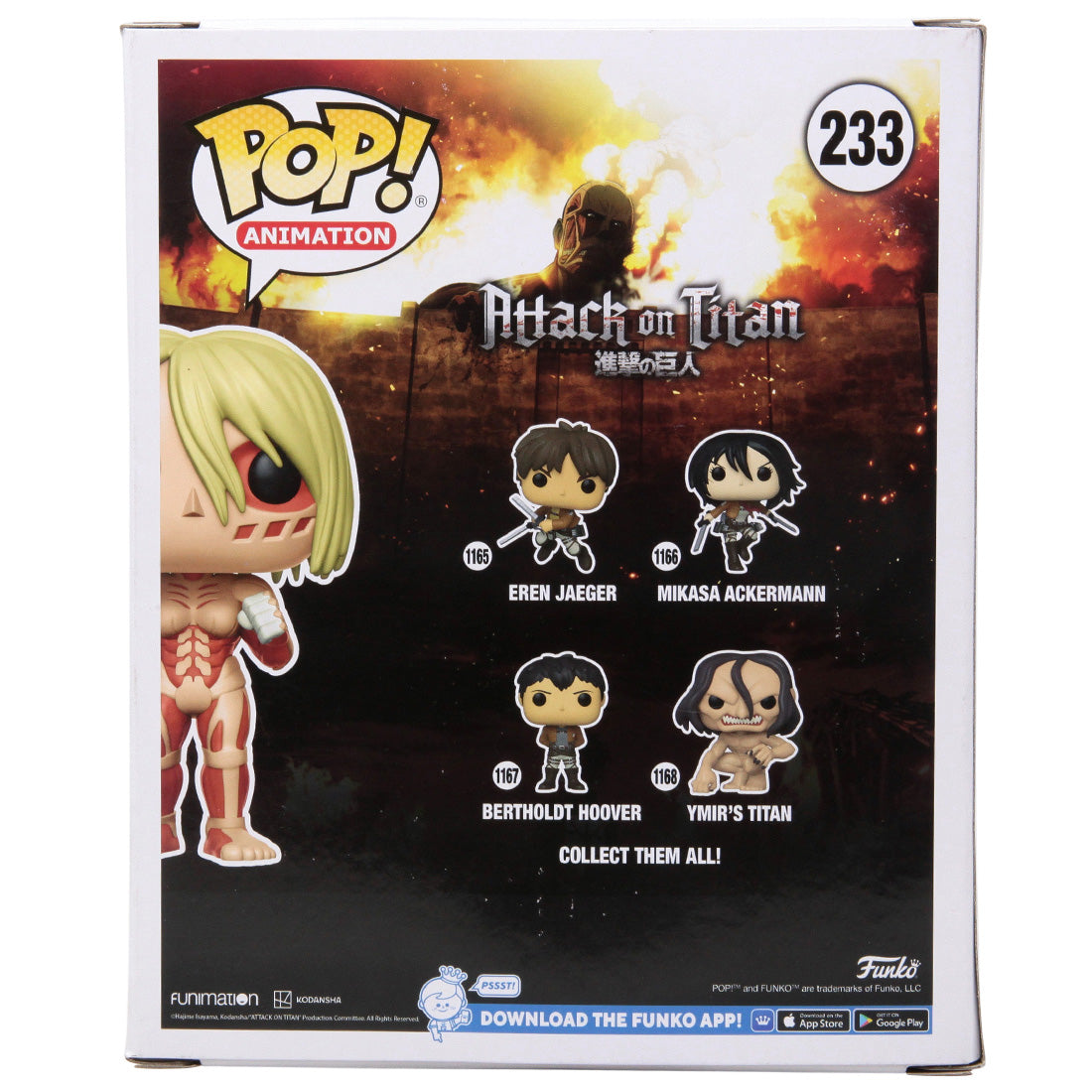 BAIT Exclusive x Funko POP Attack On Titan - Female Titan Glow In Dark (tan)